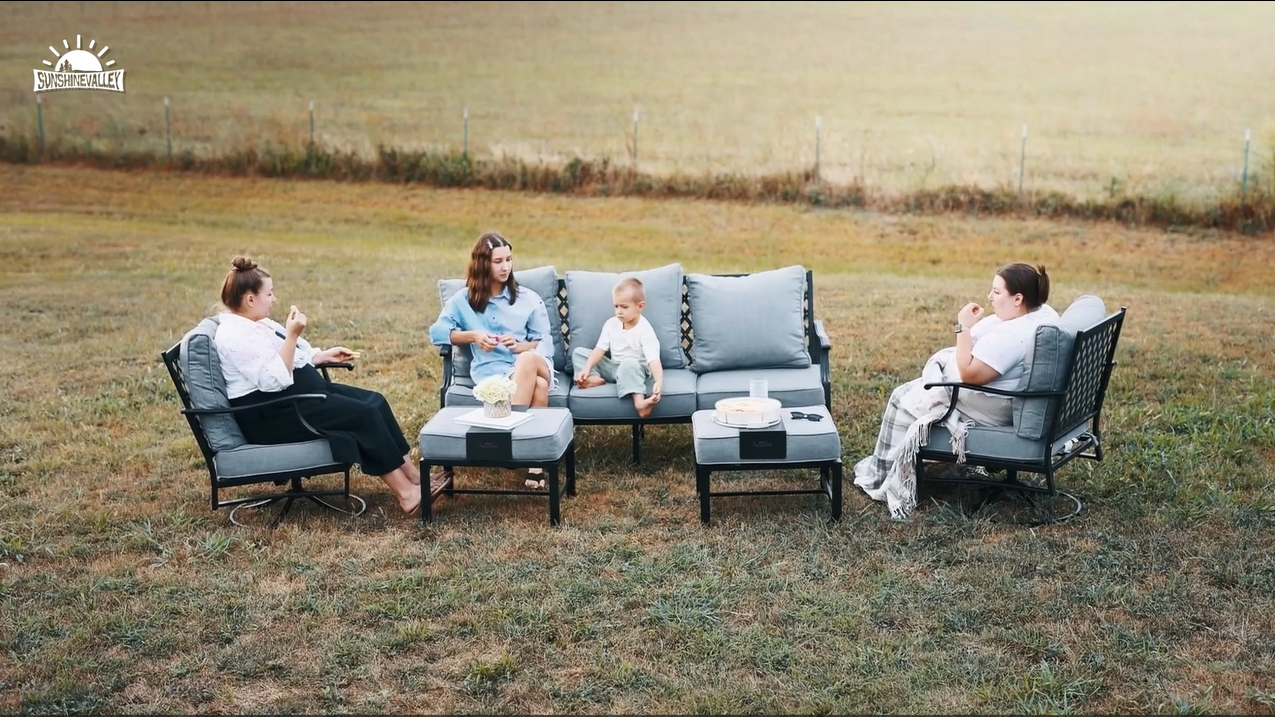 Amazon.com: SUNSHINE VALLEY Patio Furniture Set, 4 Piece Modern